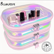 BSUNSTORE Transparent Zipper Hard Bag, Drawer Type Multifunctional Transparent Laser Storage Box, St