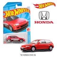 gmrorich HOTWHEELS รุ่น 92 HONDA CIVIC EG ลิขสิทธิ์แท้ โมเดลรถเหล็กของแท้1/64 HW01B1