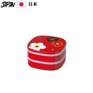 【Direct from Japan】Tatsumiya tiered box 19.0 two-tier hors d'oeuvre red floral pattern Size: approx.
