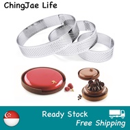 Tart Ring Stainless Steel Tartlet Mold Circle Cutter Pie Ring Heat-Resistant Perforated Cake Mousse Molds Tart Pastry