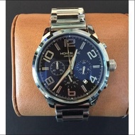 男表M0NT BLANC 萬寶龍 時光行者系類 09668腕錶 鋼帶黑盤 男士精品腕錶 休閒商務手錶 機械錶