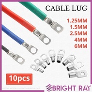 [10PCS] CABLE LUG SC Copper Conduct Terminal Ring Silver Tin Copper Plated Battery Cable Lug 1.25mm 