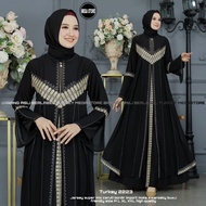Baju Gamis Wanita Abaya Turkey Turki Hitam 2223 Dress Dres Jubah Hitam Ori Megastore
