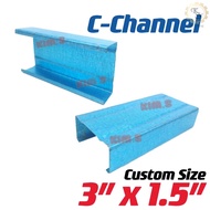Kim.S C-Channel  C-Purlin 1.5” x 3”  Blue Batten Biru Besi Bumbung C Besi V TOP Hat Besi C-Purlin St
