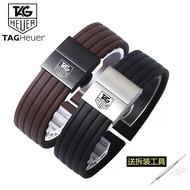 18mm 20mm 22mm 24mm Watch Strap Rubber Men's Bracelet for TAG Heuer F1 Carrera Monaco Diving Series 