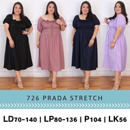 JUMBO 726 VICKA DRESS BIGSIZE PR4DA MATERIAL STRETCH FIT TO XXL MIDIDRESS