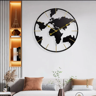 Jam Dinding Besar Globe Design Iron Silent Movement 60cm