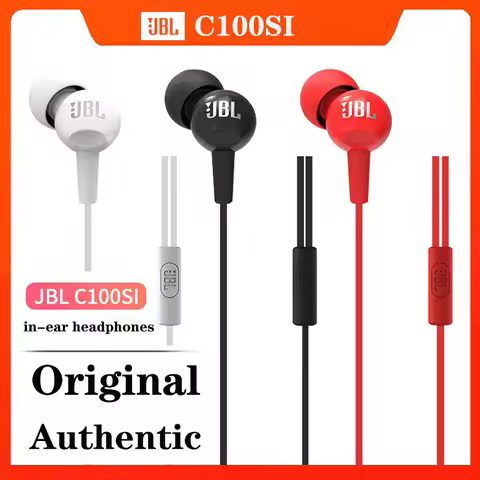 JBL C100SI wired in-ear headphones classic heavy bass, comfortable long wear with Mai call anti-wrap