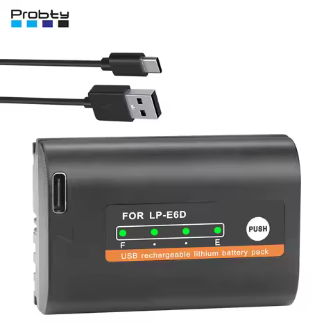 2650mAh LP-E6 LP E6 LPE6 LP E6N Type-C Charging Battery for Canon 5D Mark II III 7D 60D EOS 6D 70D 8
