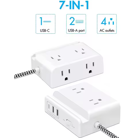 Smart power strip us smart outlet wall plug adapt surge protector 110v 5V 2.4A usb c hub electrical 