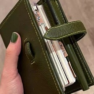 Avocado green M5 spiral leather notebook - Convenient vintage style INS planner