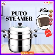✆○❏Original Puto Siomai Lutuan 3 Layer Steamer Stainless Cookware Multifunctional Pots Cooking