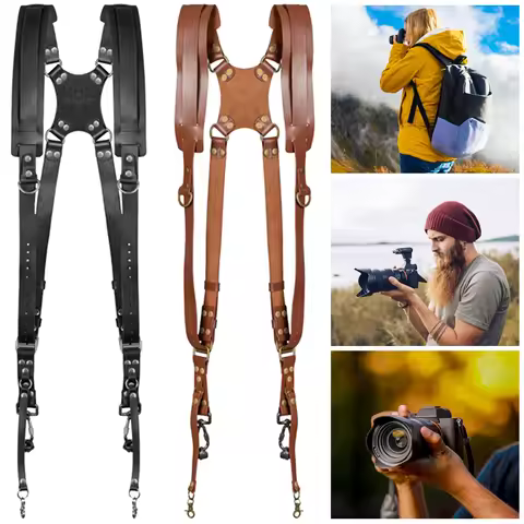 Portable Camera Shoulder Strap Adjustable Leather Camera Shoulder Belt Harness For Canon Nikon Sony 