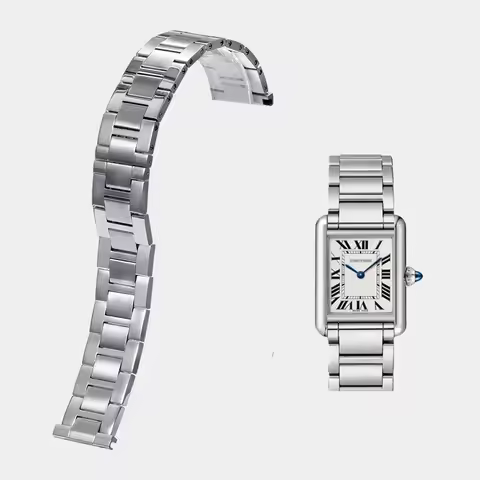20mm 22mm 23mm Stainless Steel Watch Band for Cartier Tank Solo Claire Men's and Women's Fine Steel 
