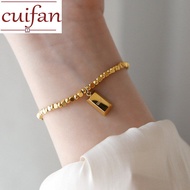 Womens 916 Gold Shining Elegant Small Gold Bars and Square Bricks Do Not Fade Bracelets for Women
