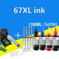 HP 67 ink HP 67XL ink HP67XL refillable ink compatible for HP 1255 2724 2725 2722 2723 2752 2755 233