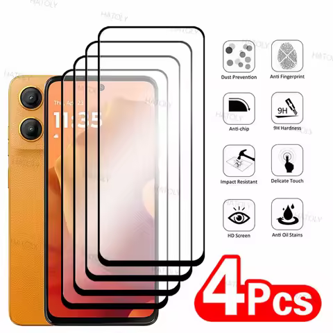 2/4PCS Tempered Glass For Motorola Moto G15 Screen Protector Motorola Moto G15 Full Glue Cover Anti-