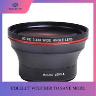 TECHCHIP-58MM 0.43X Professional HD Wide Angle Lens (w/Macro Portion) for 70D 77D 80D 90D Rebel T8i