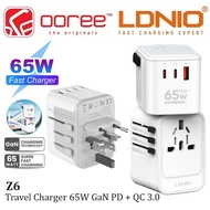 LDNIO Z6 65W GAN UNIVERSAL TRAVEL ADAPTER (2C1A) PD 65W + QC3.0 SUPER UNIVERSAL CHARGER ADAPTER