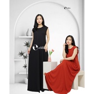 Korean Women Waffle Inner Sleeveless Long Dress Ironless by Eldika