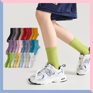 Premium Kids Toddler Baby Children Socks Medium Tube Plain Macaron Color Retro Cotton School Stockin