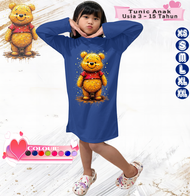 Tunik Anak Perempuan Usia 3-15 tahun Kaos Lengan Panjang - BEE BEAR