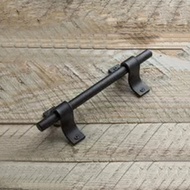 1PC Sliding Barn Door Handle Cylindrical Cabinet Furniture Pull Handle Cast Iron Pull Gate Matte Black Replacement