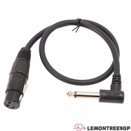 LEMONTREE9GP Balanced XLR Female to 1/4in Male 90 Degree Right Angle Cable, 0.5m/1.6ft Plug and Play