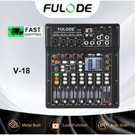 FULUODE V-18 8-channel compact audio mixing console with 16 DSP effects, professional 6-band EQ, DJ 