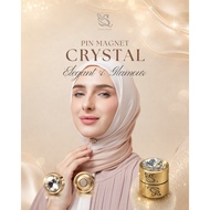 Smayka Minimalist Magnet Circle Pin & Magnet Crystal Pin (Magnetic Pin for Hijab)