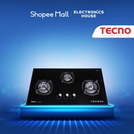 Tecno T3388TGSV 88CM Tempered Glass Hob with Inferno Wok Burner
