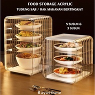 3-Tier & 5-Tier Food Cover PREMIUM Acrylic Food Rack/