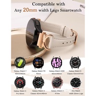 Minyee Leather Band Compatible with Samsung Galaxy Watch 7/6/5/4/FE/Active 2 40mm 44mm/Watch 6 Class