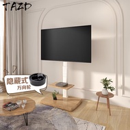 TAZD32-86Inch Mobile Art TV Stand Floor Universal Hanger75Stand Video Conference TV Stand Xiaomi Hisense Skyworth Home TV Trolley Floor Rack [Art Rack]37-75"  Zhenxiang Mobile  White
