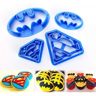 4 pcs Bakery Supplies Superhero Cookie Cutters Mould  Biscuit Cutters Cake