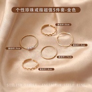 17MILE Elegant Pearl Tulips แหวนทองสำหรับผู้หญิง Vintage Silver Finger แหวนเครื่องประดับ Accessories