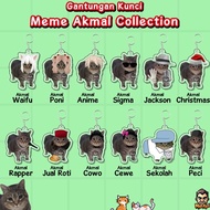 GANTUNGAN Acrylic Cat Meme Keychain Acrylic Keychain Cute Cat Meme Akmal Akmal Meme Collection Keych