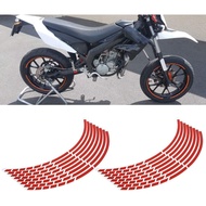 aqxreight Reflective Wheel Rim Stripe Decal, 16pcs Bike Motorcycle 16-18inch Reflective Wheel Strip 