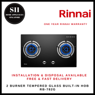 RINNAI RB-782G 2 BURNER BLACK TEMPERED GLASS BUILT-IN GAS HOB - READY STOCKS &amp; DELIVER IN 3 DAYS