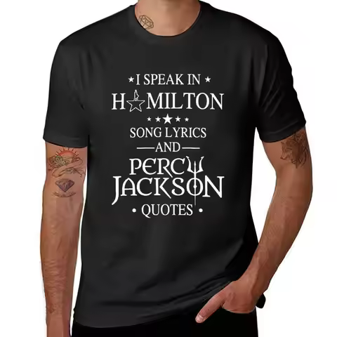 I Speak In Hamilton Song Lyrics And Percy Jackson Quotes T-Shirt shirts graphic tees funnys oversize