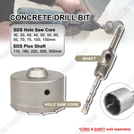 SDS Hole Saw Core Drill Bit 30mm-150mm SDS Plus Shaft 110mm-350mm Concrete Carbide Steel Drill Bit W