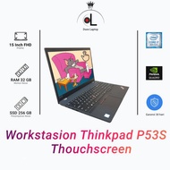 Laptop Workstation Termurah Lenovo P53S Core I7 Gen 8 | VGA Nvidia Quadro P520 GDDR5 2GB | Layar 15 