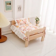 ที่ถอดออกได้ล้างทําความสะอาดได้ไม้เตียงสัตว์เลี้ยงสําหรับสุนัขขนาดเล็กและแมว Teddy Bichon Puppy Off-