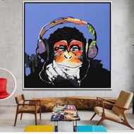 Monkey canvas print 60x60 with frame