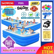 GooGoo Bird 7 Sizes 3Layer Inflatable Family Swimming Pool Large Rectangular Kids Swimming Pool