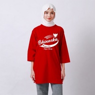 MERAH Independence Day Tunic 17 August T-Shirt Wanita Oversize Cotton Combed 24s - Red and White Aug