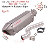 Slip On For BMW F900 F900XR F900R 2020 2021 Motorcycle Exhaust Modified Middle Link Pipe Catalyst Delete Pipe Muffler DB