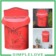 [Simple] SiaBiced Forever Outdoor Post Box Vintage Mail Box, Iron Traditional Newspaper Letter Box