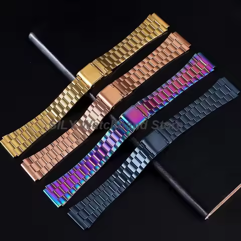 for F91W F84 F105 F108 A158 A168 AE1200 AE1300 B650 AQ230 AE500W Stainless Steel Watchband Straps fo