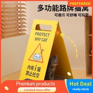 New MultiFunctional Road Sign Warning Sign Cat House Personality Cat Paw Board Indoor Cat Toy Portab